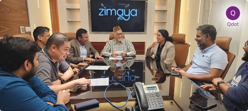 Afnan Perfumes team meeting with Qdot consultants during integrated management system implementation in the UAE