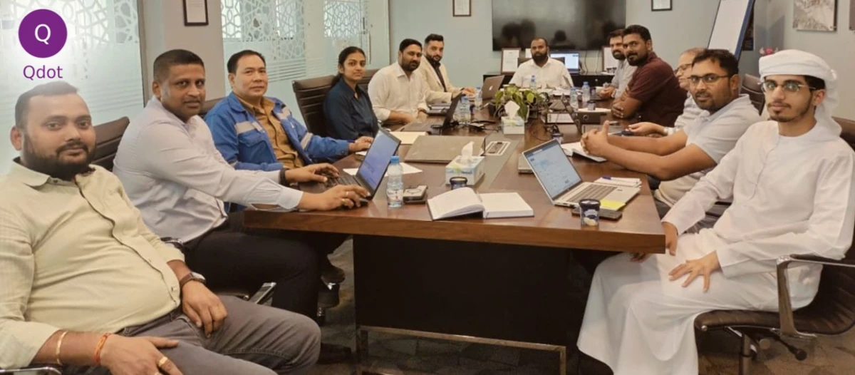 Arabian Gulf Steel Industries AGSI Abu Dhabi ISO 14001 audit opening meeting with Qdot consultants