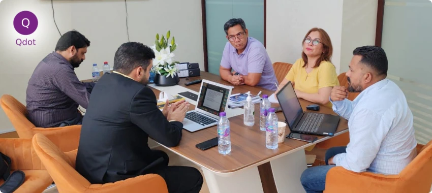 Al Masaood team in ISO consultancy meeting with Qdot UAE for multi-standard management system support