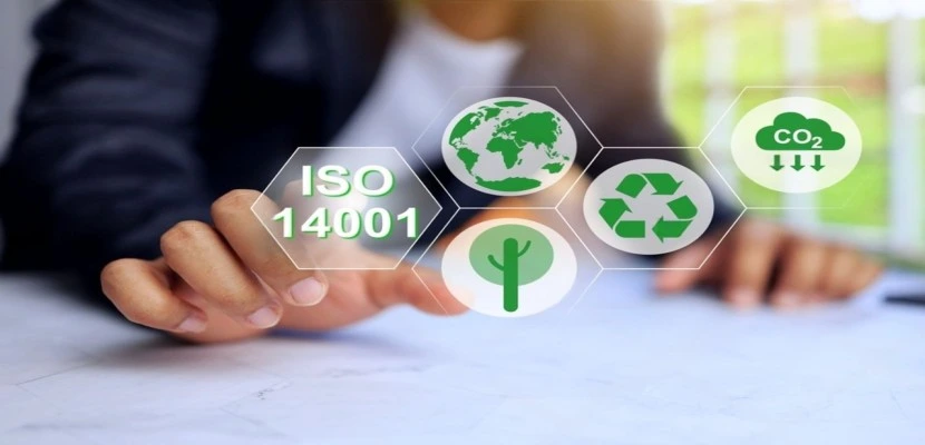 Business professional working on ISO 14001 environmental management in the UAE. 