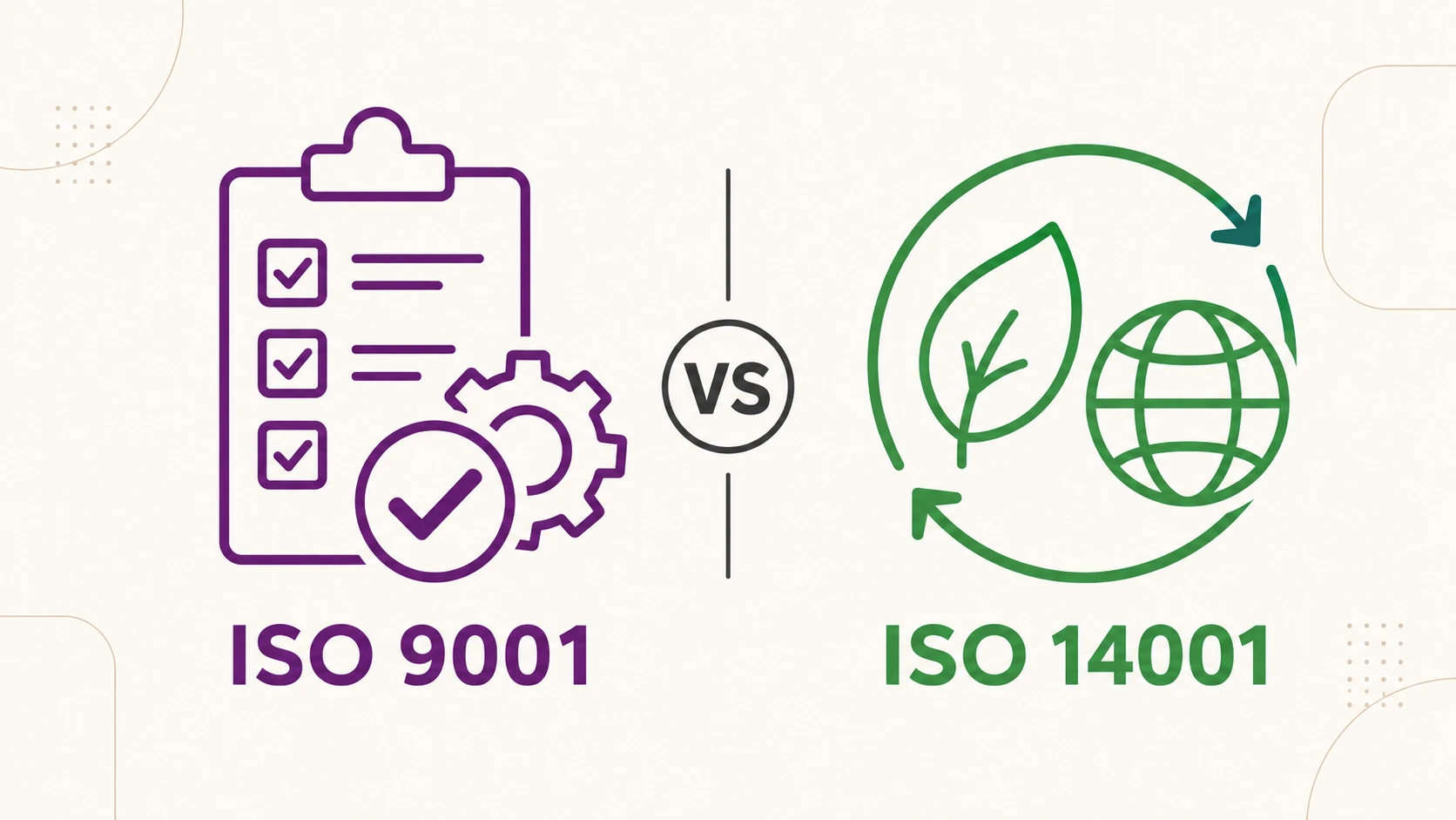 ISO 9001 quality management compared with ISO 14001 environmental management for UAE businesses