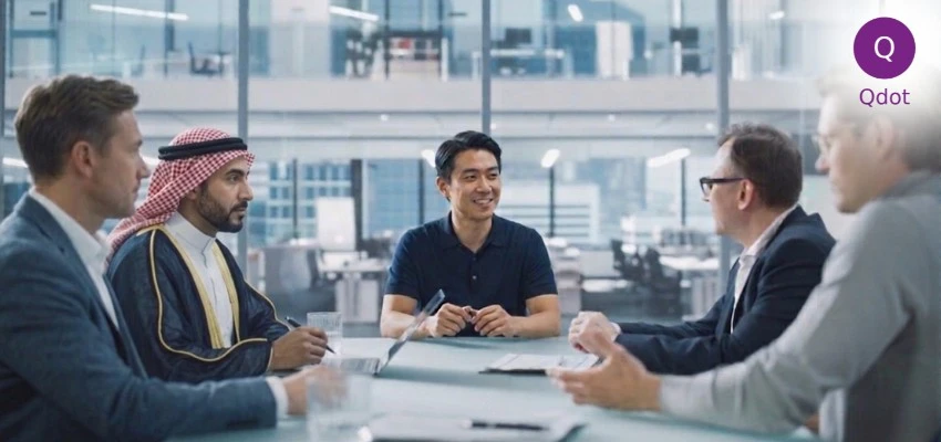 ISO certification consultation in UAE discussing cost, audit process, and compliance requirements with business team