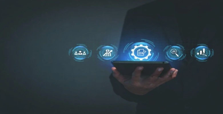 Professional analyzing ISO consultancy key factors and business performance on digital tablet in UAE