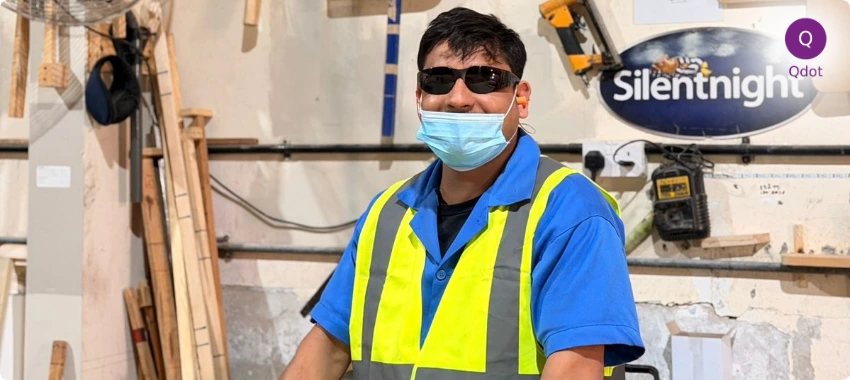 Silent Night UAE manufacturing team member at the Ajman facility during SEDEX SMETA social compliance implementation with Qdot UAE