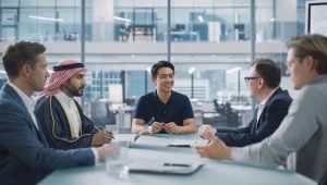 ISO certification consultation in UAE discussing cost, audit process, and compliance requirements with business team